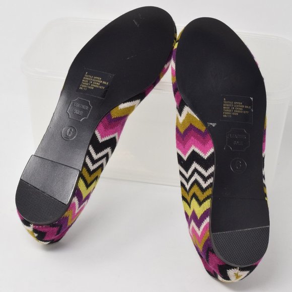Missoni Target Chevron Zig Zag Ballet Flats NWOT 6 Ballerina Boho Shoe - Picture 6 of 11